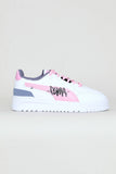 Puma Girls Shuffle Downtown Lo 90S Jr Sneakers In White And Pink