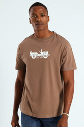 Jeep Mens Fashion Graphic Basic T-Shirt In Bark