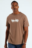 Jeep Mens Fashion Graphic Basic T-Shirt In Bark