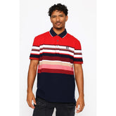 Soviet Mens Cova Striped Golfer In Red