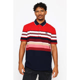 Soviet Mens Cova Striped Golfer In Red