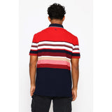 Soviet Mens Cova Striped Golfer In Red