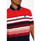 Soviet Mens Cova Striped Golfer In Red