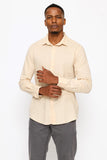 Polo Mens Classic Linen Long Sleeve Shirt In Stone