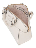 Elle Embossed Dome Bag In Cream
