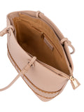 Elle Woven Tote Bag In Beige