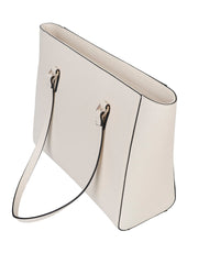 Elle Embossed Tote Bag In Cream