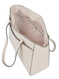 Elle Embossed Tote Bag In Cream
