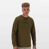 Salomon Mens Emblem Ls Tee Dark Olive