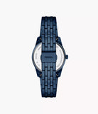 Fossil Ladies Scarlette Three-Hand Stainless Steel Watch In Navy
