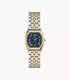 Fossil Ladies Harlow Three-Hand Two-Tone Stainless Steel Watch In Blue
