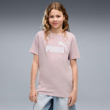 Puma Girls Essential No.1 Logo Short Sleeves T-Shirt In Misty Pink