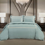 Egyptian Cotton Co Elle Duvet Cover In Duck Egg