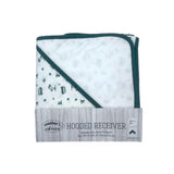 Mother's Choice Unisex Quilted Hooded Baby Receiver In White/Green