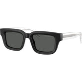 Emporio Armani Unisex Square Sunglasses In Black/Transparent