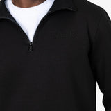 Fade Essential Mens Quarter Zip Sweatshirt In Black