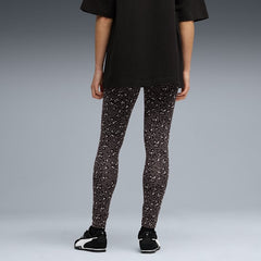 Puma Womens Animal Print Leggings In Black