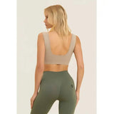Freddy Womens Knitted Seamless Sport Top In Beige