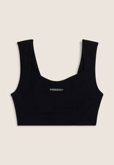 Freddy Womens Knitted Seamless Sport Top In Black