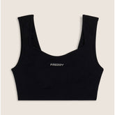 Freddy Womens Knitted Seamless Sport Top In Black