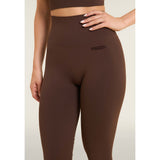 Freddy Ladies Knitted Seamless 7/8 Leggings High Waist In Brown