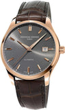Frederique Constant Classics Index Auto Date Watch In Brown & Gold