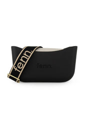 Fenn Bone Handbag with Gold Chain In Black