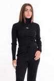 Calvin Klein Womens Badge Roll Neck Sweater In Black