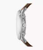 Fossil Gents Brwn Lth Beige Dial