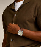 Fossil Gents Everett Three-Hand Date Leather Watch In Brown