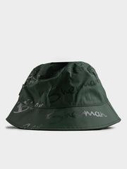 Ben Shereman Wax Plastisol Dark Olive Bucket Hat