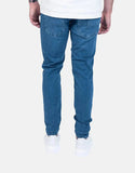 Fade Essential Mens Mid Wash Slim Tapered Jeans In Blue