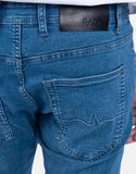 Fade Essential Mens Mid Wash Slim Tapered Jeans In Blue