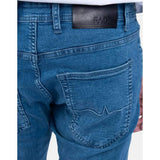 Fade Essential Mens Mid Wash Slim Tapered Jeans In Blue