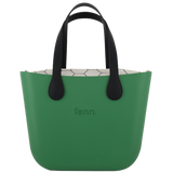 Fenn Gold Zip Black Handle Tote Bag In Green