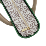Fenn Gold Zip Beige Handle Tote Bag In Green