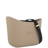 Fenn Black Handle Tote Bag In Stone