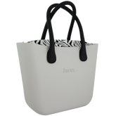 Fenn Silver Zip Black Handle Tote Bag In Grey