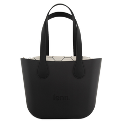 Fenn Silver Zip Handbag In Black