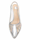 Footwork Ladies Nanci Court Heels In Silver