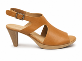 Froggie Ladies Lea Waxy Heels In Tan