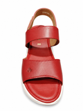 Froggie Ladies Lea Waxy Sandals In Red