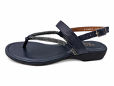 Froggie Womens Lea Waxy 1 Sandal In Navy