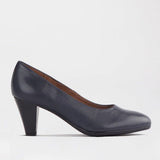 Froggie Ladies Lea Waxy Heels In Navy