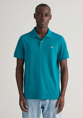 Gant Mens Regular Shield Golfer In Turquoise