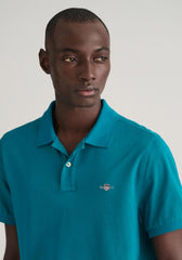Gant Mens Regular Shield Golfer In Turquoise