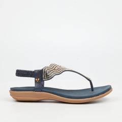 Butterfly Feet Ladies Geri 3 Navy Sandals