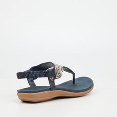 Butterfly Feet Ladies Geri 3 Navy Sandals
