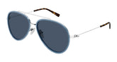 Gucci Blue Lens Unisex Sunglasses IN Silver