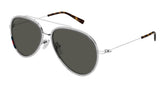 Gucci Black Lens Unisex Sunglasses In Silver